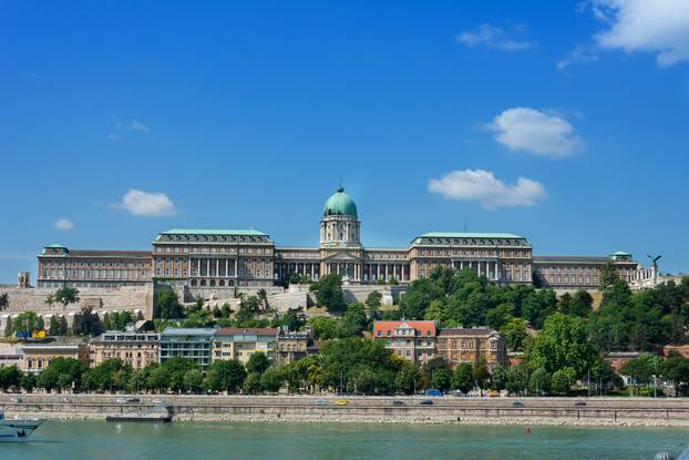 View of old Castle across the Danube Budapest