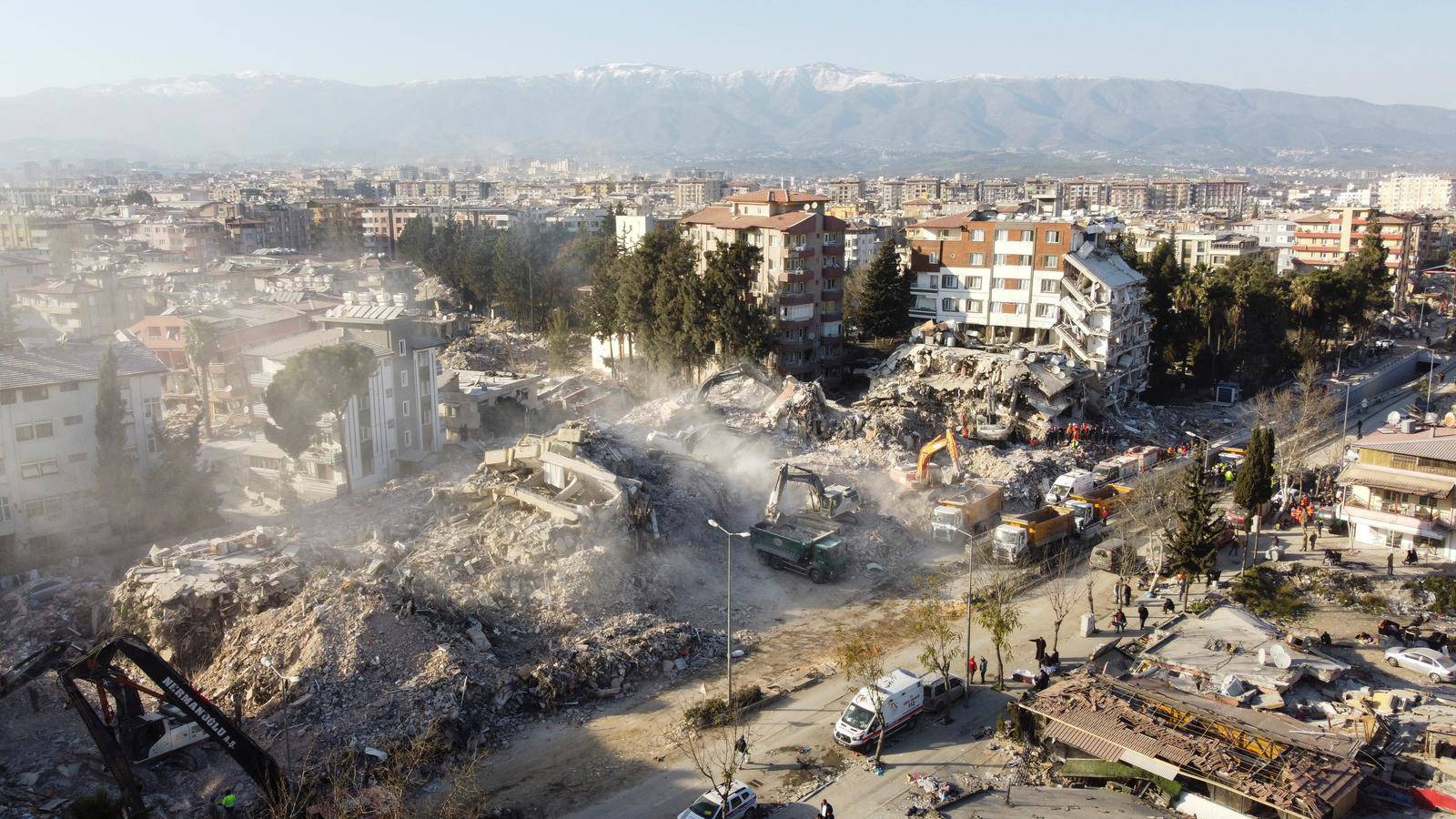 An aerial view of Hatay province in the aftermath of a deadly earthquake