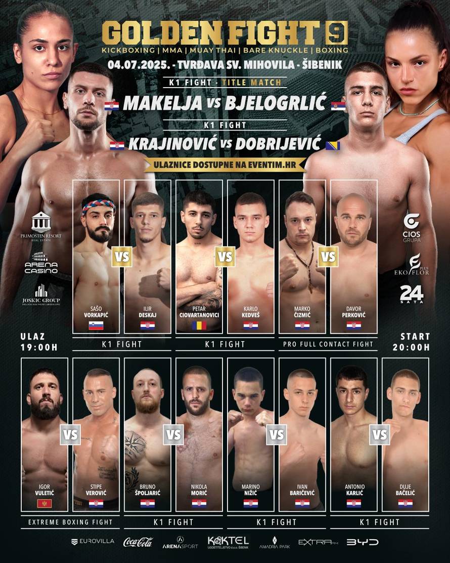 Golden Fight organizira pravi spektakl u Šibeniku! Karmela i Milana borit će se za pojas