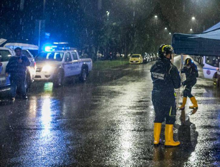 Milan. Seveso flood warning Civil Protection in Via Valfurva