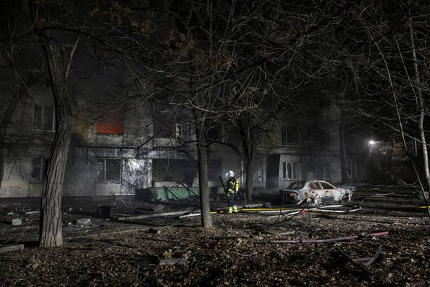 Aftermath of a Russian drone attack in Zaporizhzhia