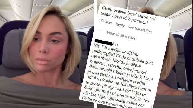 Hrvatska influencerica snimala uplakano dijete u avionu pa izazvala burne reakcije