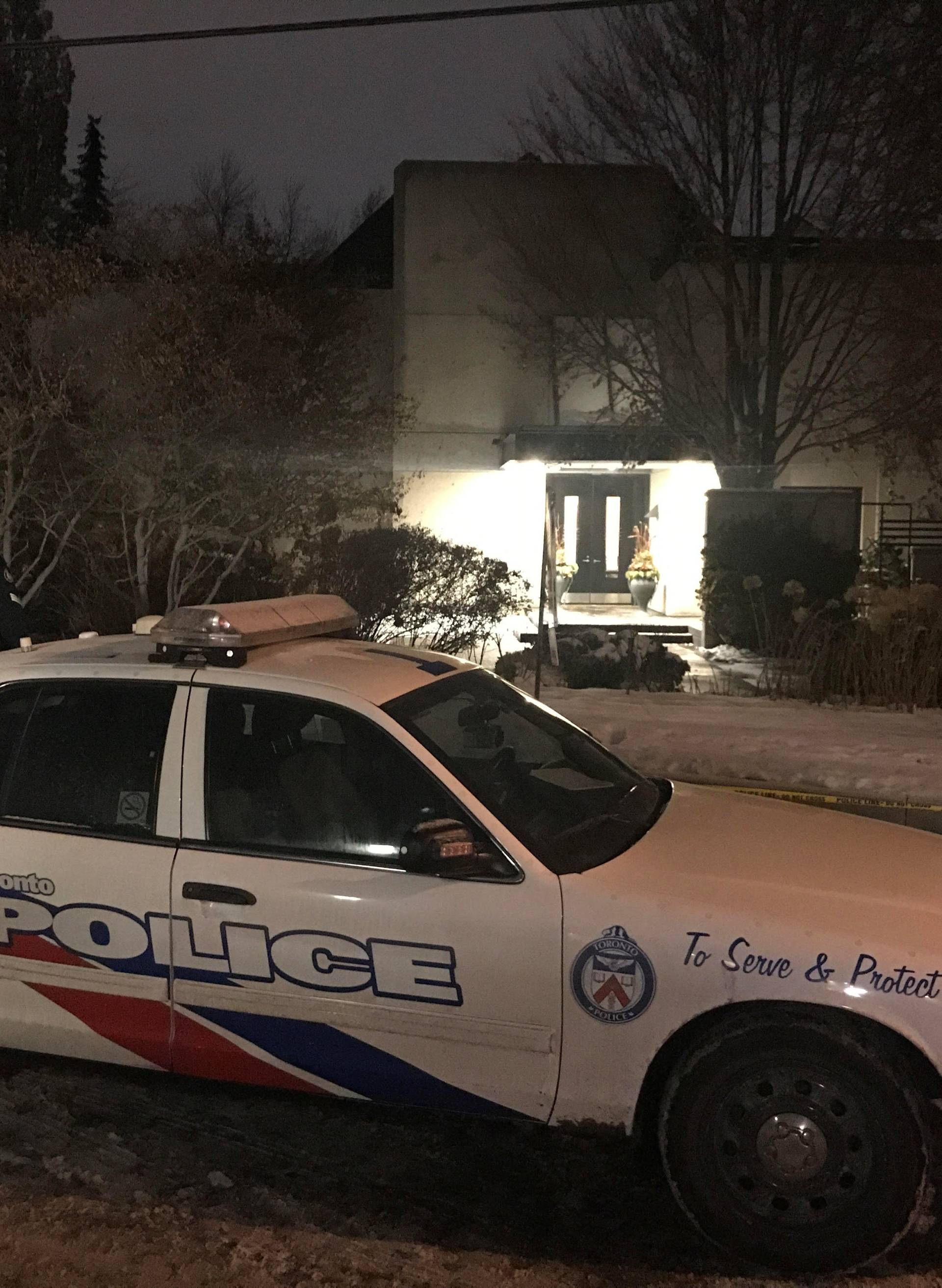 Police outside of the home of billionaire founder of Canadian pharmaceutical firm Apotex Inc., Barry Sherman and his wife Honey, who were found dead in their home under circumstances that police described as "suspicious" in Toronto