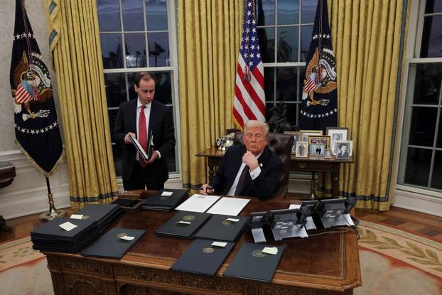 U.S. President Donald Trump at the Oval Office in Washington
