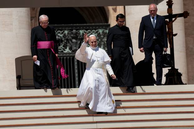 Pope Leo XIV holds the general audience in St. Peter's Square at the Vatican