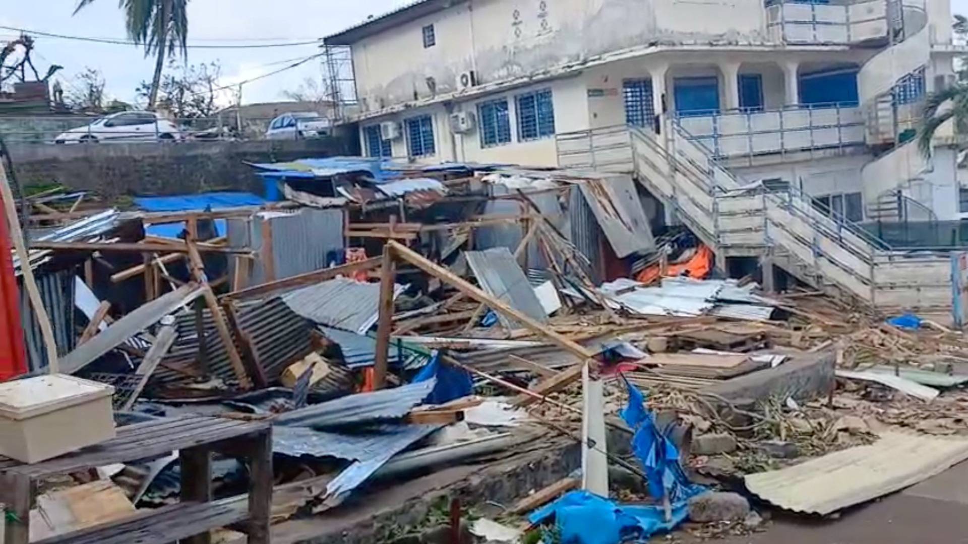 Aftermath of Cyclone Chido, in Mayotte