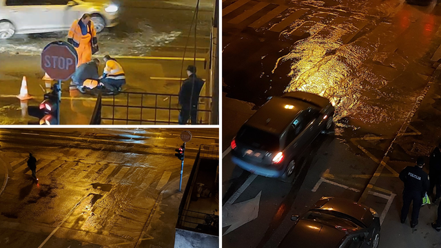 VIDEO Pukla cijev u središtu Zagreba: Branimirovu poplavila voda, radnici saniraju puknuće