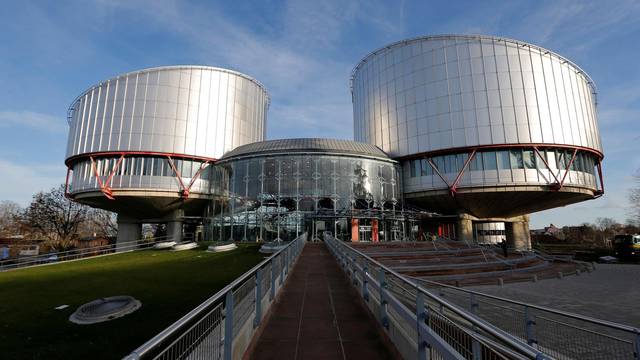 FILE PHOTO: The building of the European Court of Human Rights is seen during a hearing in Strasbourg