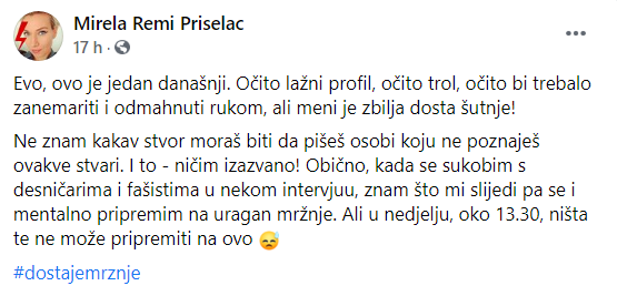 Remi je dobila užasne poruke: Glupačo, objavi ako imaš m*da