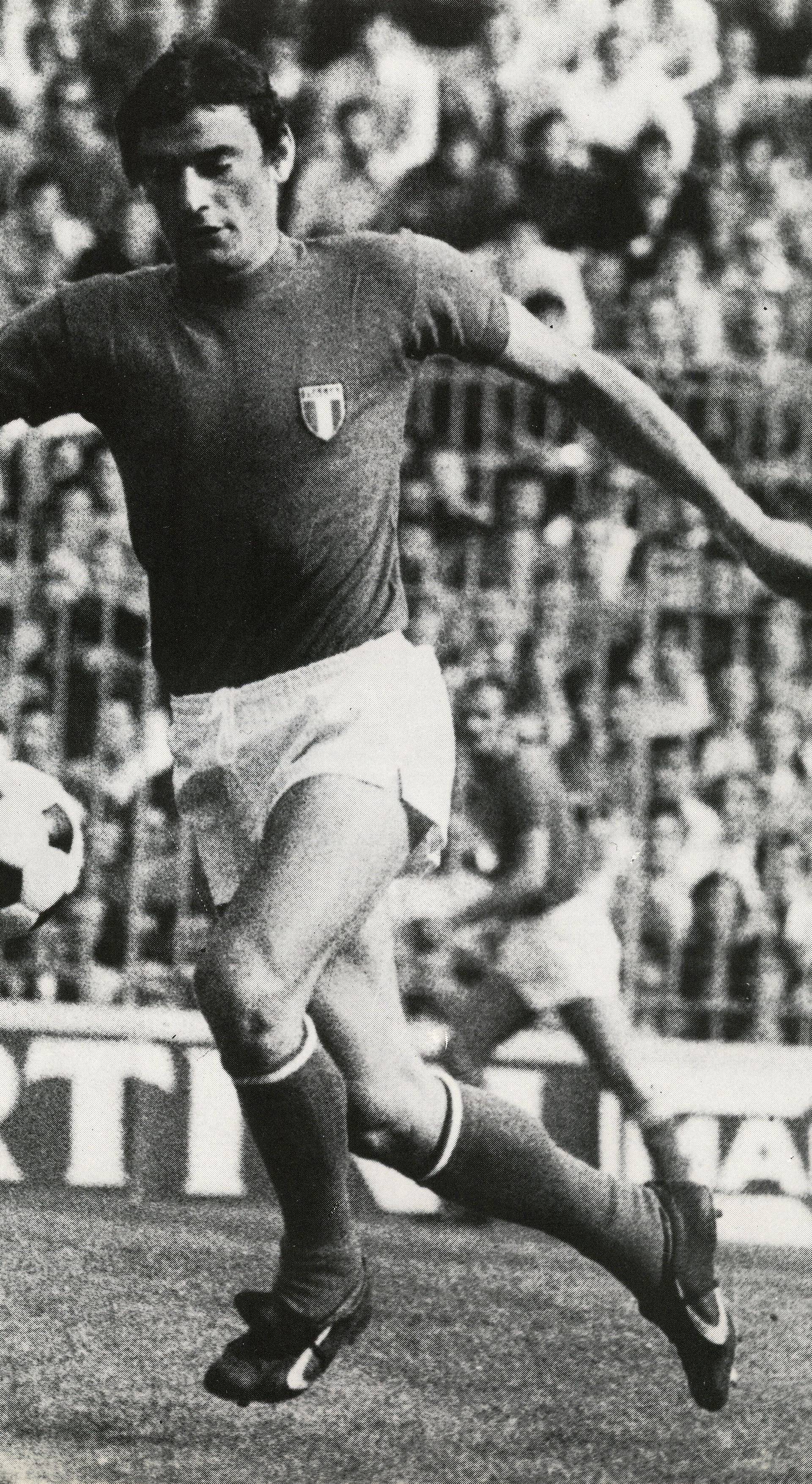 Italian football player Gigi Riva, Italy 1970