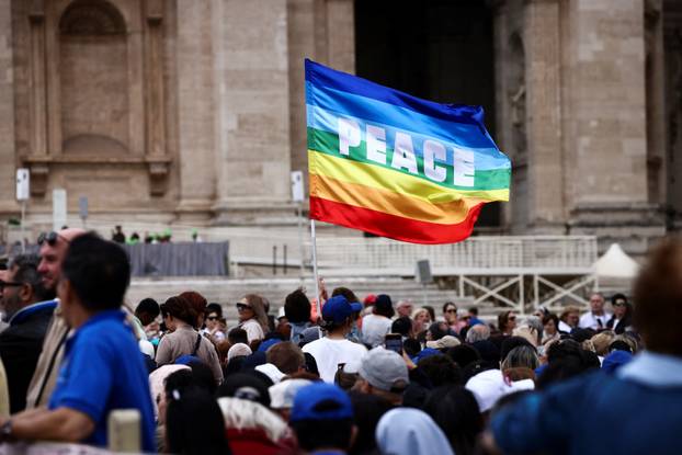 Pope Leo XIV holds his first general audience in St. Peter's Square at the Vatican