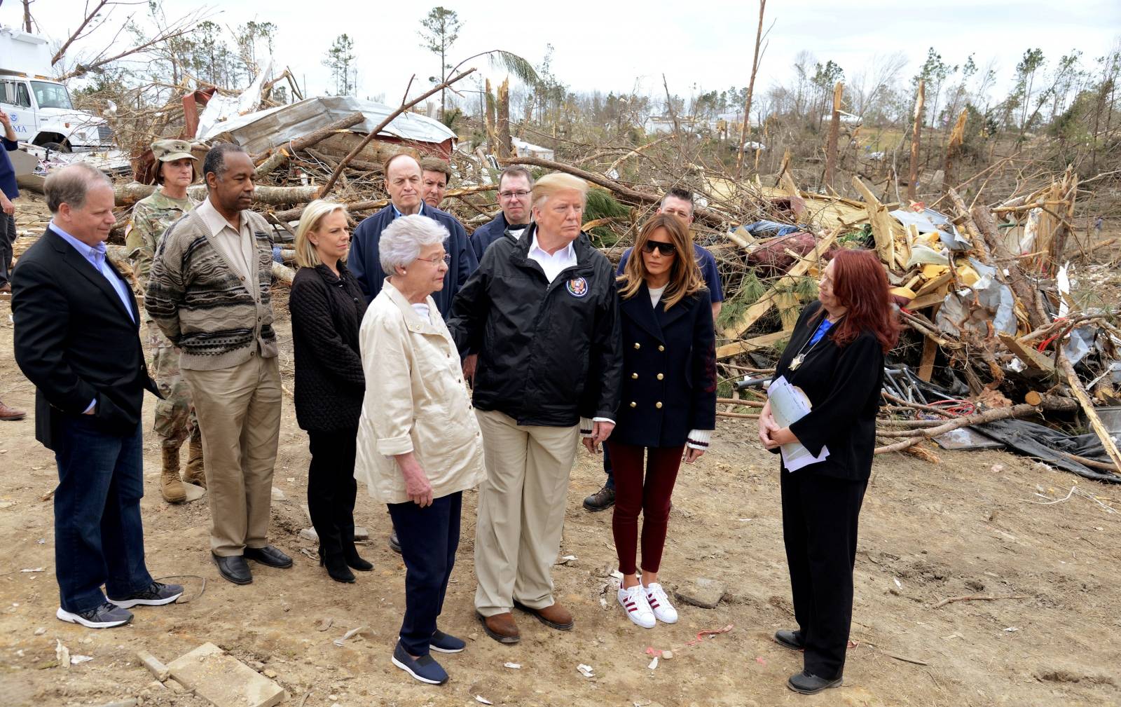 President Trump visits tornado-ravaged Alabama