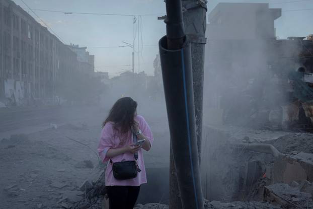 Aftermath of Russian missile and drone attack in Kyiv