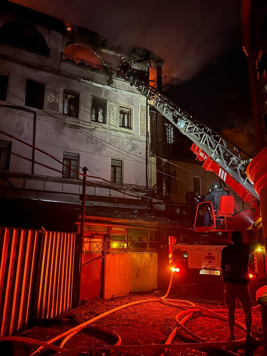 Aftermath of a Russian drone attack in Kharkiv