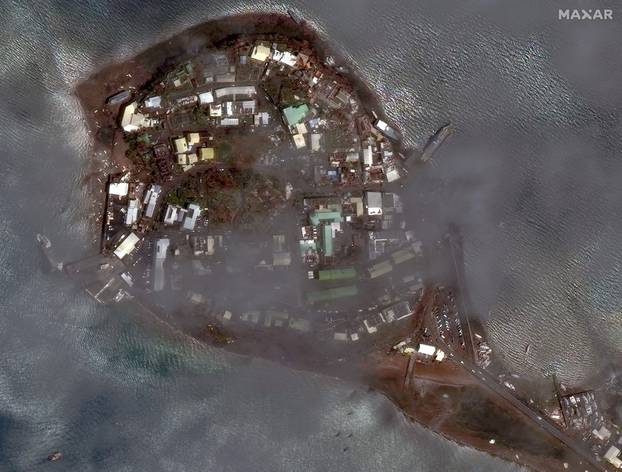 A satellite image shows Dzaoudzi port after Cyclone Chido swept through Mayotte