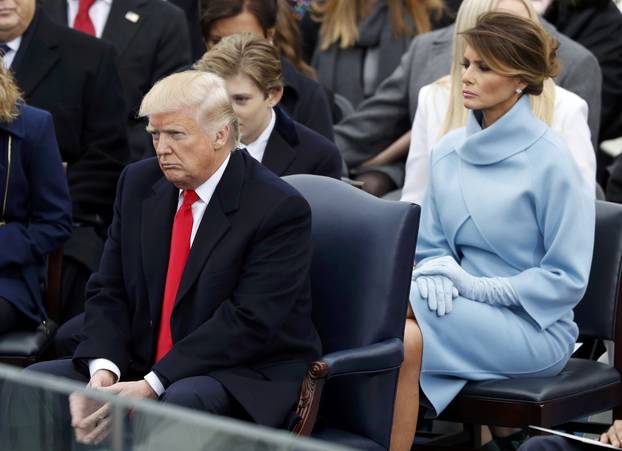 Donald Trump, wife Melania and son Barron, attend his inauguration ceremonies to be sworn in as the 45th president of the United States on the West front of the U.S. Capitol in Washington