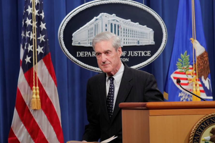 U.S. Special Counsel Mueller speaks about Russia investigation at the Justice Department in Washington