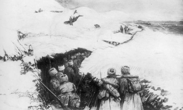 Russian trenches in the mountains of Galicia, World War I, 1915, (1929). Artist: Stuff