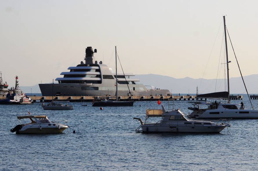 Solaris, a superyacht linked to Russian oligarch Abramovich docks in Turkey's Bodrum
