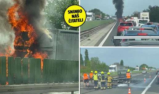 VIDEO Buktinja na zagrebačkoj obilaznici: Zapalio se kamion, nastala je kilometarska gužva!