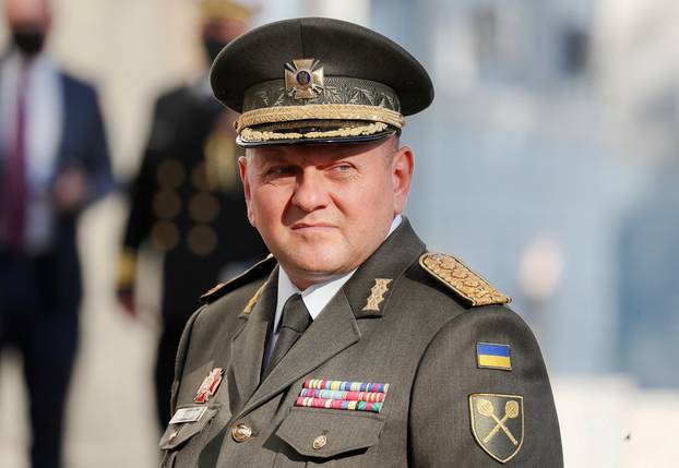 FILE PHOTO: Commander-in-Chief of the Armed Forces of Ukraine Valeriy Zaluzhnyi waits before a meeting in Kyiv