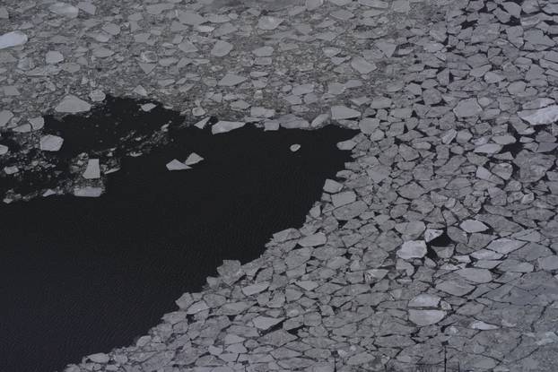 The Hudson River as seen from an observation deck at the Edge, at Hudson Yards in New York City