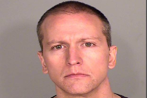 Former Minneapolis Police officer Derek Chauvin poses for a booking photograph at the Ramsey County Detention Center in St. Paul