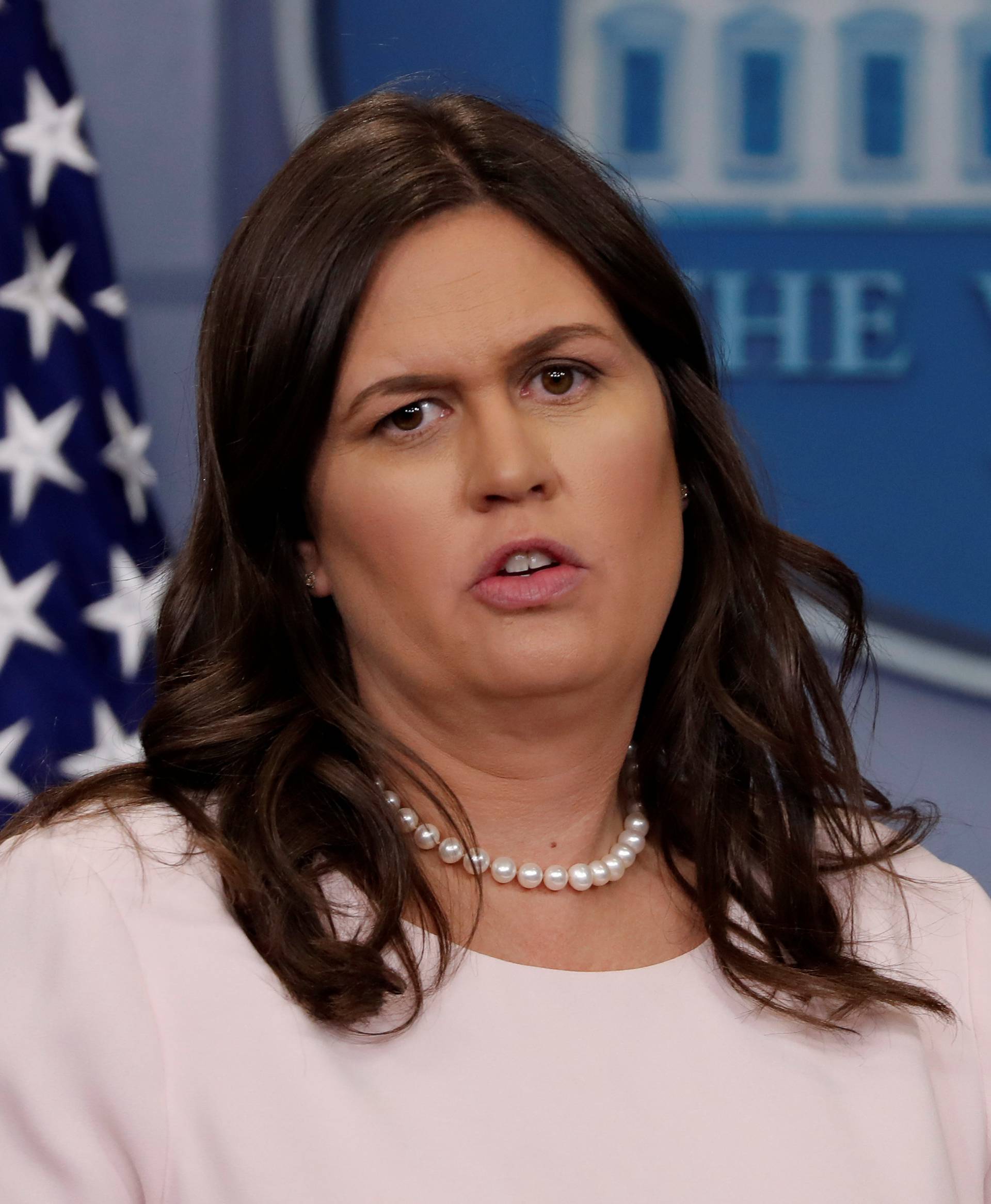 U.S. White House Press Secretary Sarah Huckabee Sanders holds the daily briefing at the White House in Washington, DC