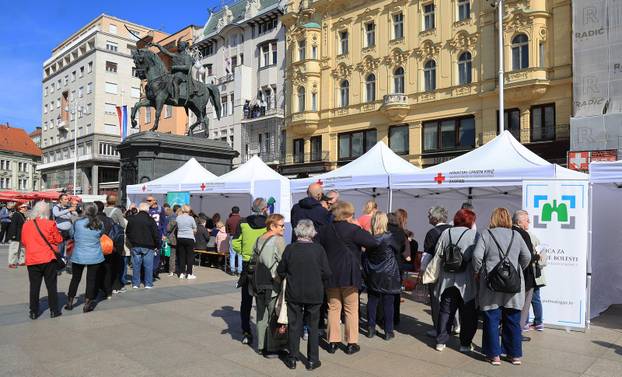Zagreb: Obilježavanje Svjetskog dana zdravlja na Trgu bana Josipa Jelačića