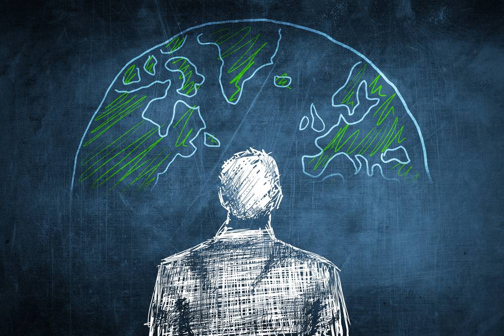 Sketch,Global,Businessman,Concept,With,Earth,Globe