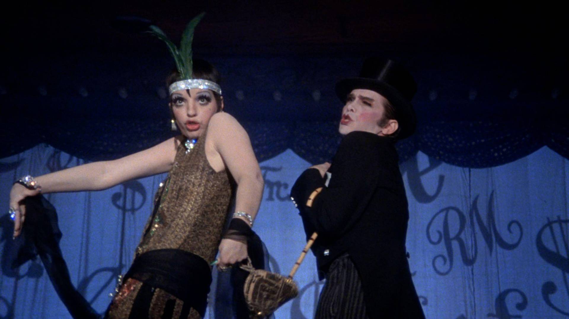 Los Angeles.CA.USA.   Liza Minnelli  and Joel Grey  in a scene in (C)Allied Artists/Twentieth Century film. Cabaret (1972).
Director:Bob Fosse
Writers: Jay Allen
Source:   Joe Masteroff musical with same name, I am a Camera by John Van Druten and Goodbye 