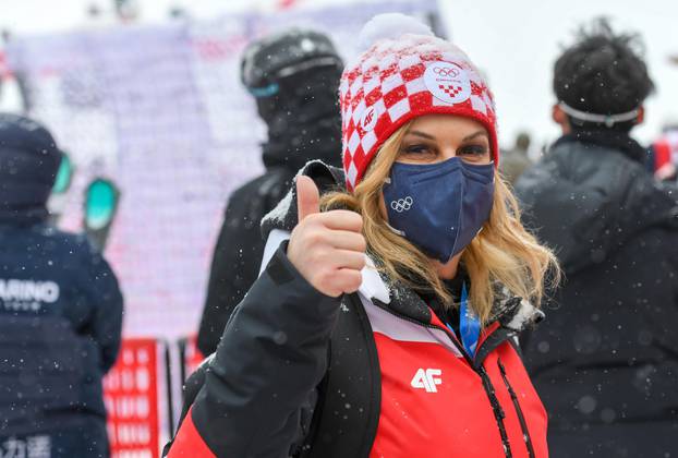 Peking: Kolinda Grabar Kitarović pratila skijaše na veleslalomu na ZOI 