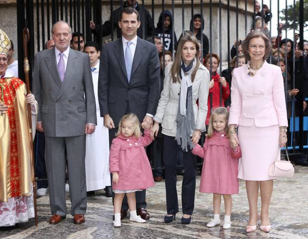 Spanish royals family attends Easter church service