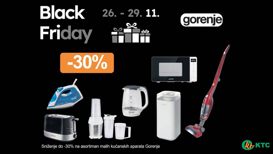 Black Friday u KTC supermarketima: Veliki popusti od 26-29.11. na tehničku robu