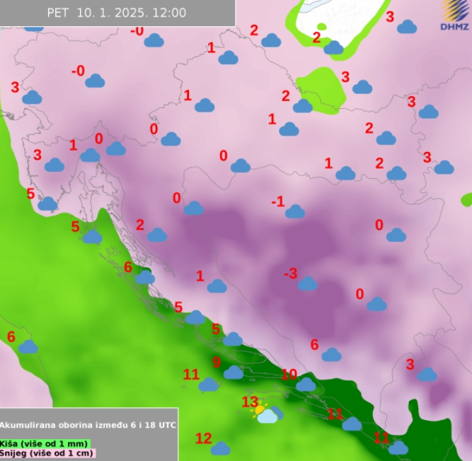 Temperaturna klackalica: Južina nosi kišu i temperature do 17°C. A onda u petak snijeg i minusi!