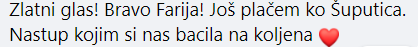 Farija glasom oduševila žiri, ali i gledatelje: 'Svaka čast! Nastup kojim si nas bacila na koljena...'