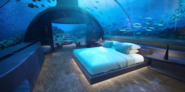 Sleep with the fiishes in world's first underwater hotel suite