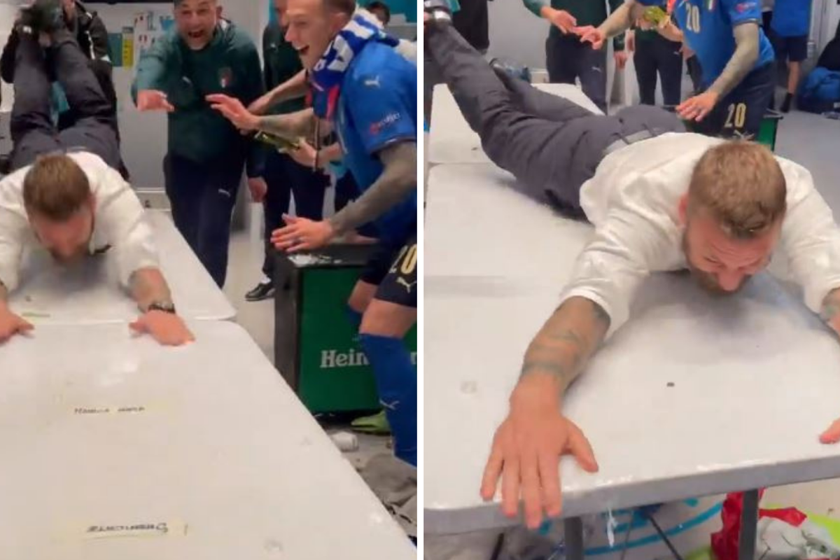 Ludo slavlje Talijana: De Rossi je 'zaronio' na stol pun piva!