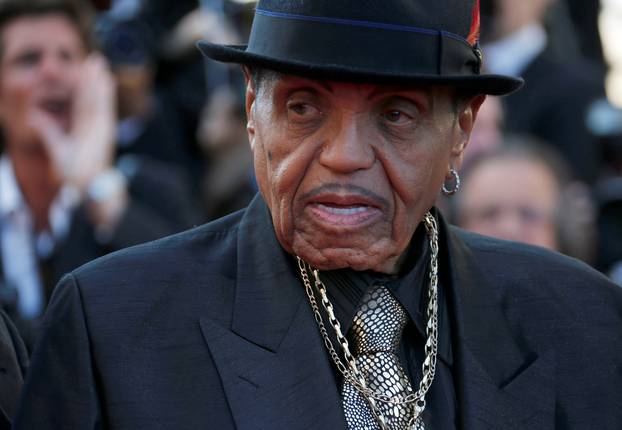 FILE PHOTO: Joe Jackson father of the late pop star Michael Jackson arrives for the screening of the film "Sils Maria" in competition at the 67th Cannes Film Festival in Cannes