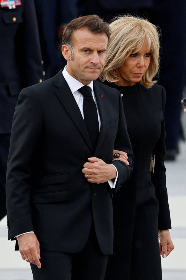 Ceremony commemorating the end of World War II, in Paris