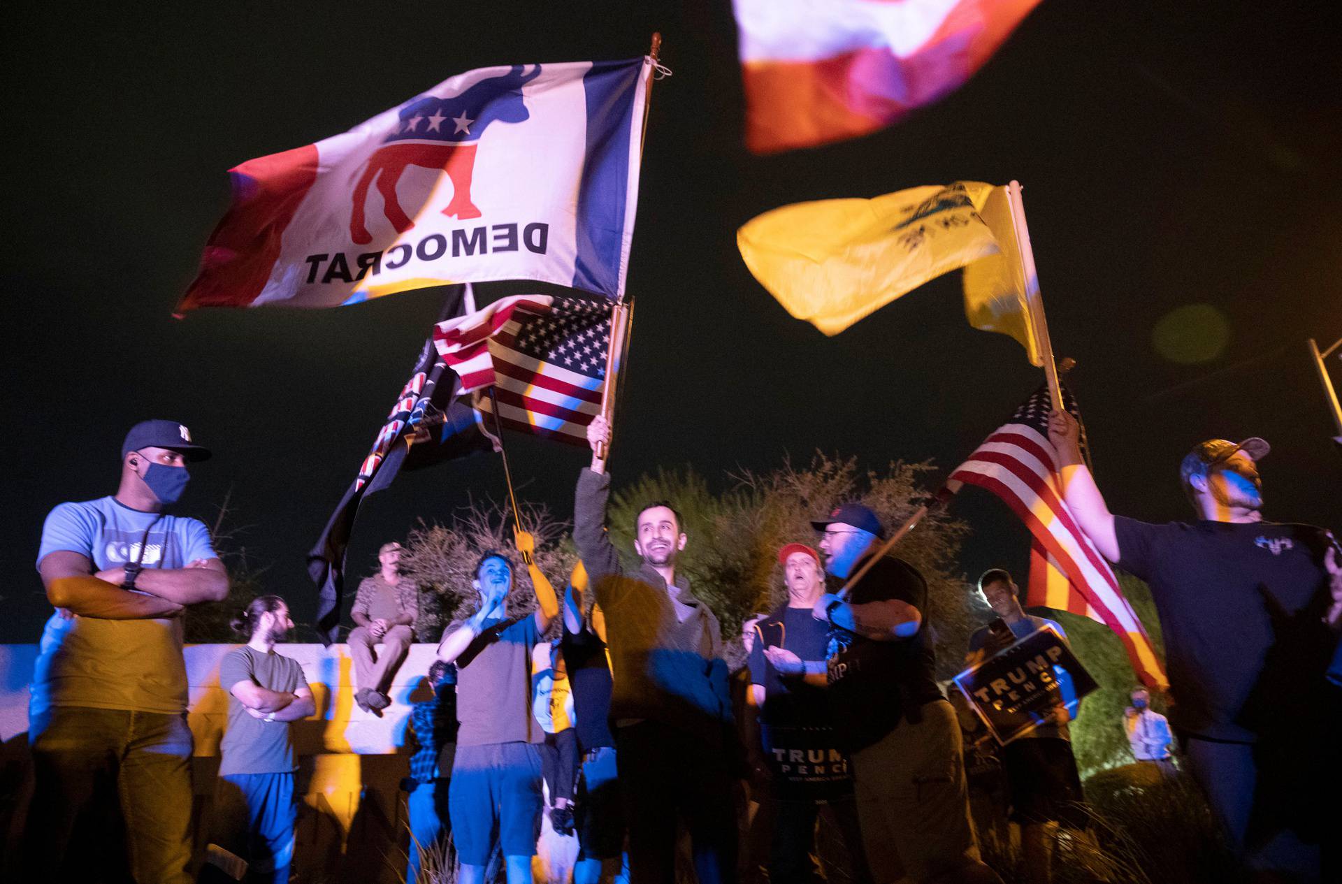 "Stop the Steal" protest at Clark County Election Center in North Las Vegas