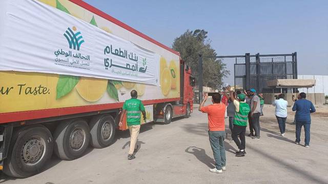 FILE PHOTO: Aid convoy enters Egyptian side of Rafah