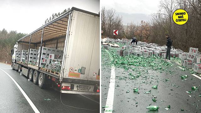 FOTO Ništa od gemišta! Na cesti Sinj-Vrlika sve puno mineralnih boca. Zatvorili su jednu traku