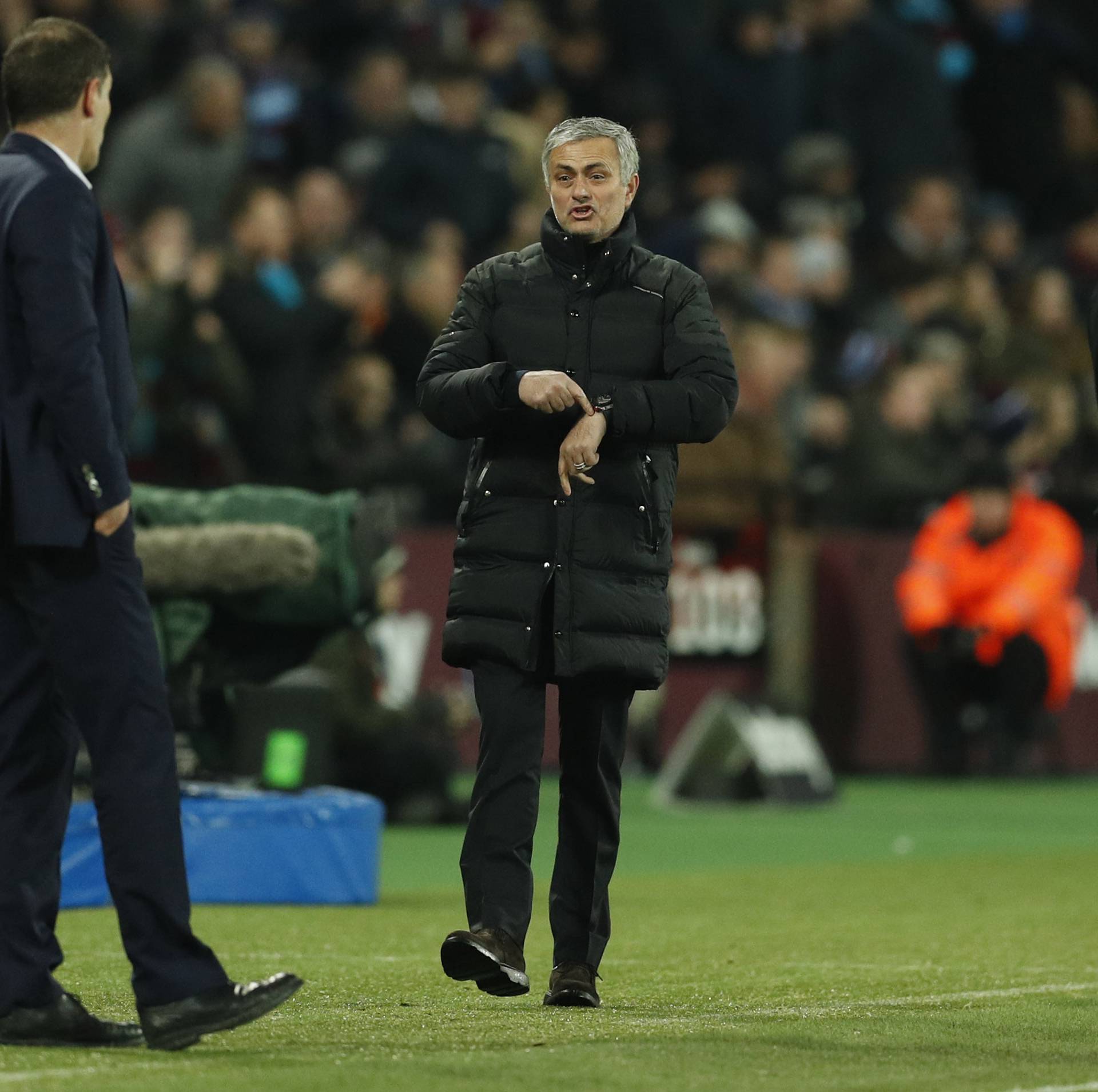 West Ham United manager Slaven Bilic and Manchester United manager Jose Mourinho