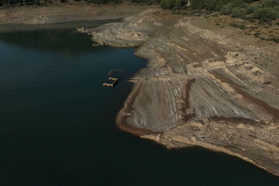 FILE PHOTO: Sunken village emerges in Greece as drought dries up lake