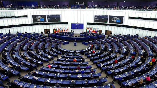 French President Macron addresses EU parliament in Strasbourg