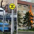 BIZARNA SNIMKA Tramvaji i auti prolaze, usred Zagreba gori bor!
