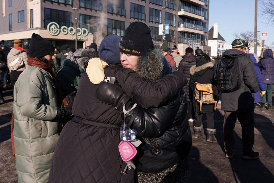 Protest after federal agents fatally shot a man while trying to detain him, in Minneapolis