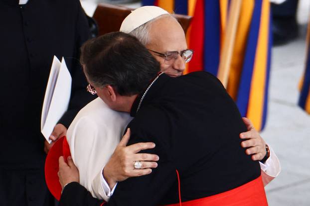 Pope Leo XIV holds his first general audience in St. Peter's Square at the Vatican