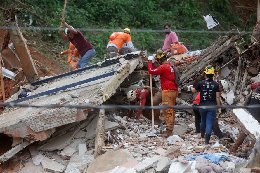 Aftermath of heavy rains in southeastern Brazil